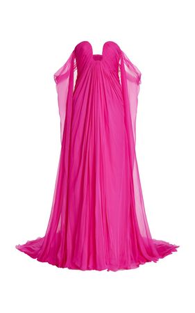 Off-The-Shoulder Silk Chiffon Gown By Valentino | Moda Operandi