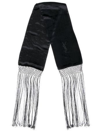 Yves Saint Laurent Pre-Owned Silk 1980s Fringed Net Scarf - Farfetch