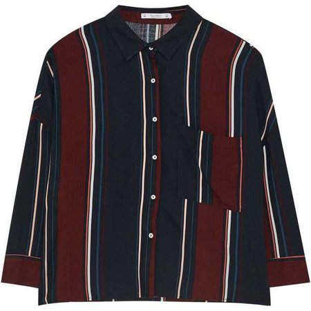 Striped Shirt with 3/4 Length Sleeves