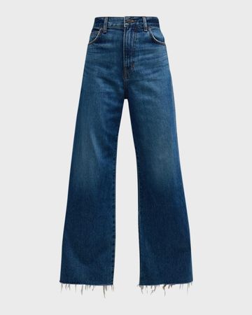 Veronica Beard Jeans Taylor Cropped High Rise Wide-Leg Jeans | Neiman Marcus