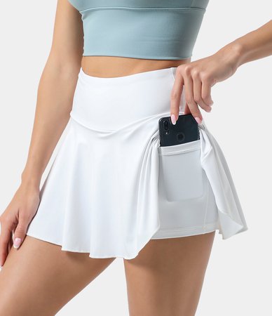 Women’s High Rise Side Pocket Flared Mini Tennis Skirt – HALARA