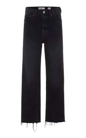 Re/done Stovepipe Cropped High-Rise Jeans