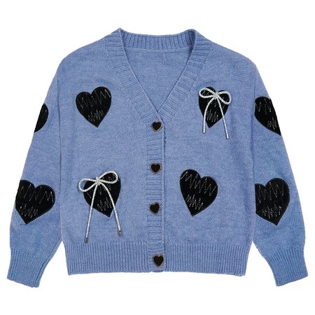 Heart Bow Knitted Cardigan - PIKAMOON - Fashion Selected Designer Clothing