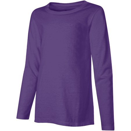 Hanes - Hanes Girls 6-16 Long Sleeve Crew Neck T-Shirt - Walmart.com