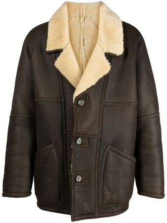 A.N.G.E.L.O. Vintage Cult 1980s shearling-lined Leather Coat - Farfetch