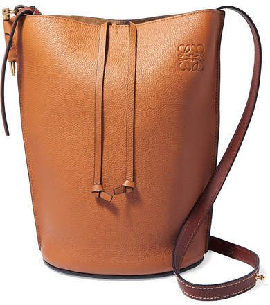 Gate Textured-leather Bucket Bag - Tan