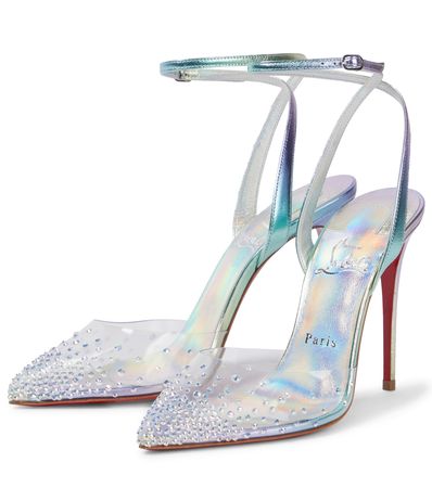 Christian Louboutin - Spikaqueen 100 PVC and leather pumps | Mytheresa