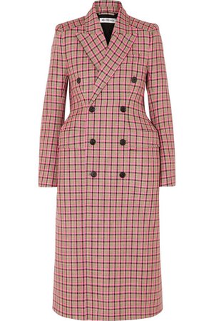 Balenciaga | Hourglass double-breasted checked wool coat | NET-A-PORTER.COM