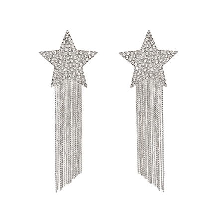 JESSICABUURMAN - RANBO STAR AND DIAMANTE FRINGED EARRINGS - PAIR