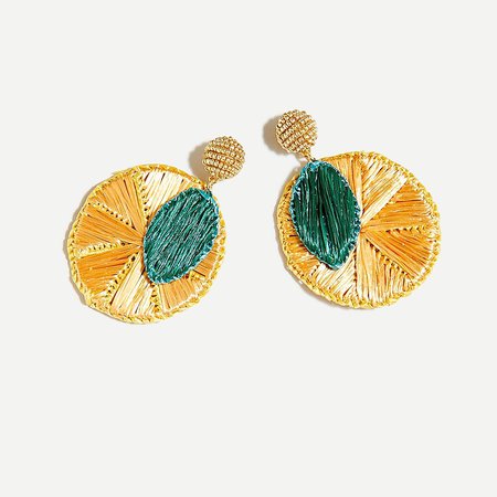 J.Crew: Raffia Orange-slice Earrings For Women orange