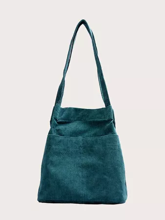 Side Pocket Corduroy Tote Bag | SHEIN USA