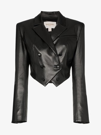 Matériel double-breasted faux leather bolero jacket | Browns