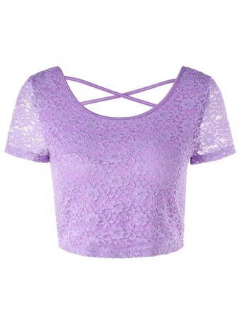 Light Purple Lace Crop Top