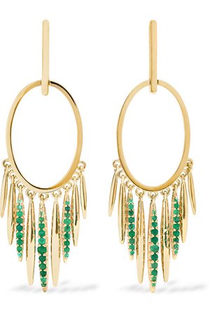 Ileana Makri | Grass Sunset 18-karat gold emerald earrings | NET-A-PORTER.COM