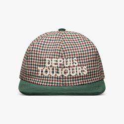 Houndstooth Wool & Velveteen Hat - Beige/Green – DEPUIS TOUJOURS