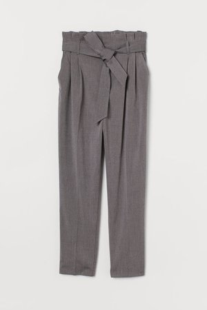 Paper-bag Pants - Gray melange - Ladies | H&M CA