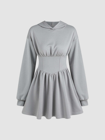 gray corset hoodie dress