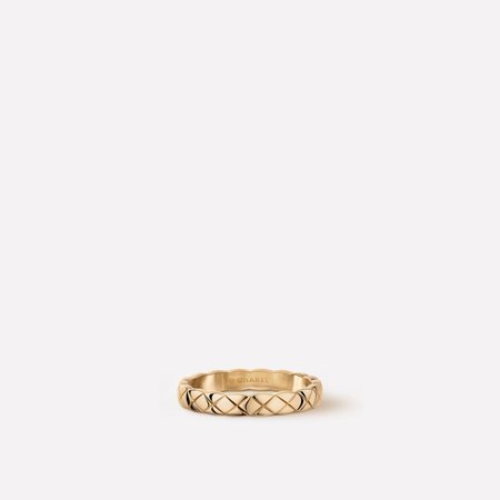 Coco Crush ring - Quilted motif, mini version, 18K BEIGE GOLD - J11785 - CHANEL