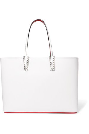 Christian Louboutin | Cabata spiked textured-leather tote | NET-A-PORTER.COM