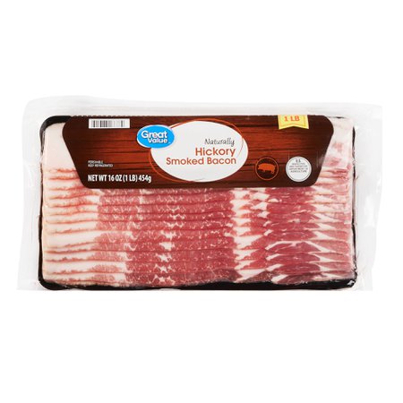 Great Value Naturally Hickory Smoked Bacon, 16 oz - Walmart.com - Walmart.com