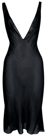 low cut black dress