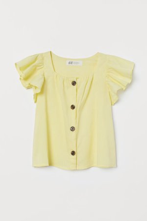 Flutter-sleeved Blouse - Light yellow - Kids | H&M US