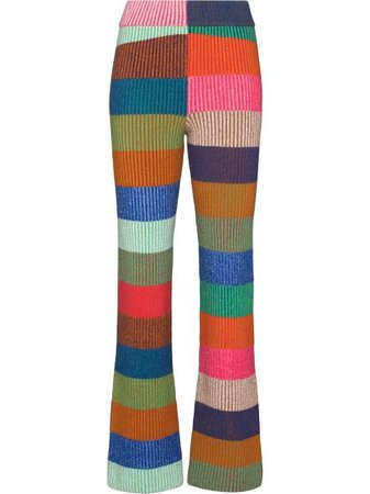 The Elder Statesman Yatzy horizontal-stripe knitted trousers