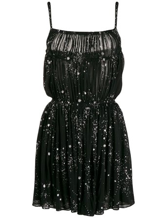 Black Saint Laurent Glitter Splatter Dress | Farfetch.com