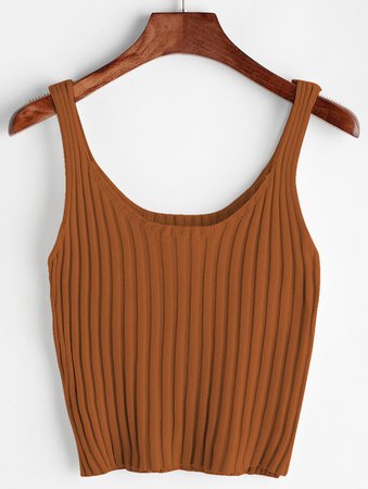 brown knit crop top