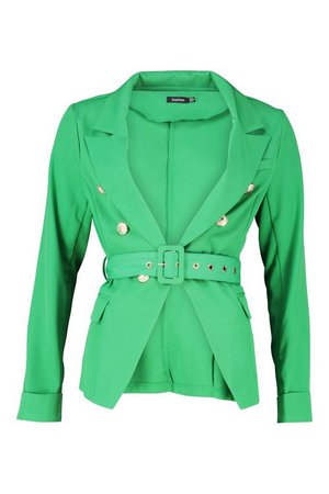 Double Breasted Belted Blazer | Boohoo