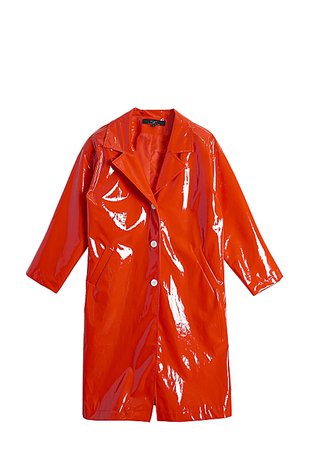red latex coat