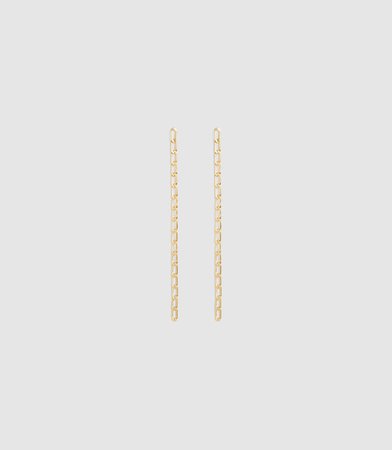Ellena Gold Gold Plated Fine Link Earrings – REISS