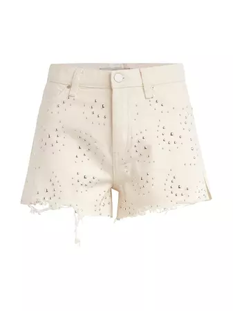 Shop Hudson Jeans Lori Studded Denim Shorts | Saks Fifth Avenue