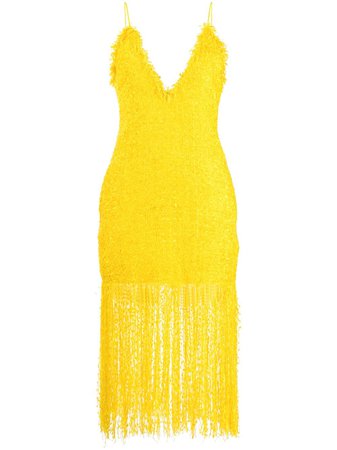 MSGM Fringed Textured Strappy Dress - Farfetch