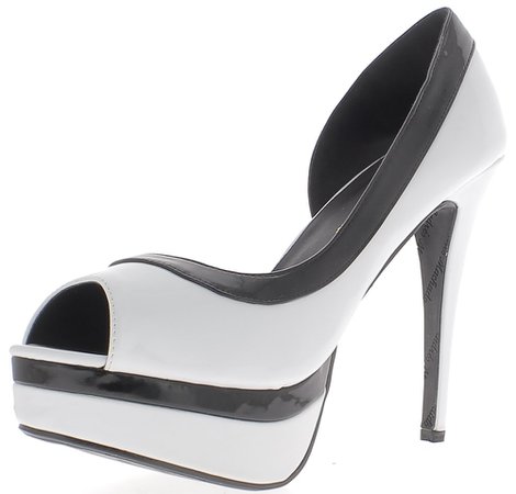 Black and white high heels
