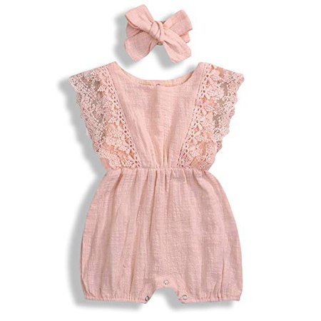 Amazon.com: Newborn Summer Toddler Baby Girl Clothes Cute Watermelon Print Lace Trim Backless Romper Shorts Jumpsuit: Gateway