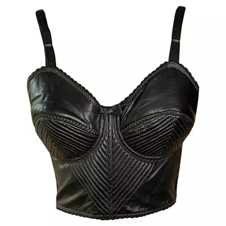 Black Abstract Strappy Bust Corset Crop Top