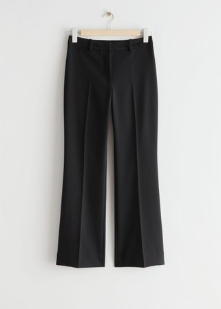Flared Press Crease Trousers - Black - Trousers - & Other Stories WW