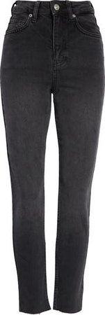 BDG Urban Outfitters Edie Super High Waist Raw Hem Slim Jeans (Washed Black) | Nordstrom