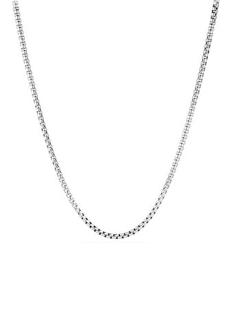 Shop David Yurman Sterling Silver Box Chain Necklace up to 70% Off | Saks Fifth Avenue