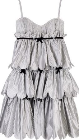 0 XS Authentic MARC BY MARC JACOBS Silk Striped Tiered Ruffle Sweet Bow DRESS | eBay