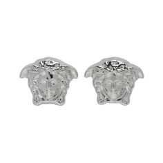 Versace Silver Logo Earrings -  Pinterest