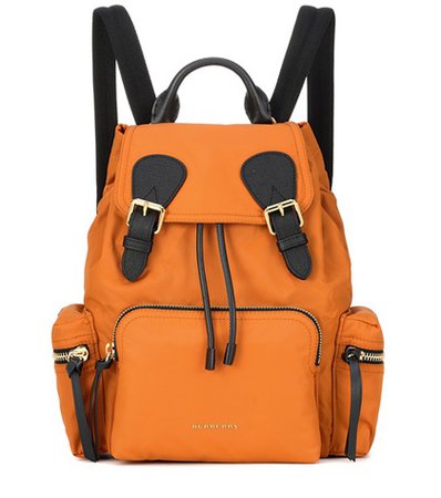 The Medium leather-trimmed backpack