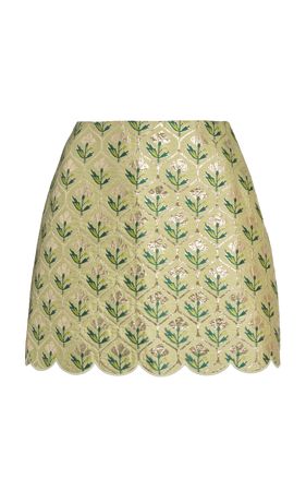 Scalloped Jacquard Mini Skirt By Giambattista Valli | Moda Operandi