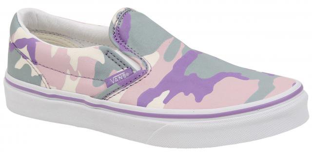 Vans Kid's Classic Slip On Shoe - Pastel Camo Fairy Wren / Marshmallow For Sale at Surfboards.com (4514423)