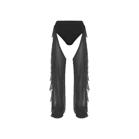 Black Mesh Chap Trousers | Pretty Little Thing (Dei5 sheer edit)