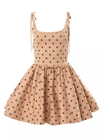 Shop Carolina Herrera Polka-Dot Flared Minidress | Saks Fifth Avenue