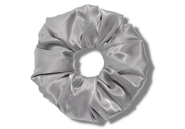 Silver Scrunchie Hair Tie Soft Satin Scrunchie Gray - Etsy Canada