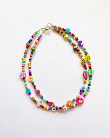 Handmade 90s Y2K Inspired Trendy Beaded Necklace Random - Etsy