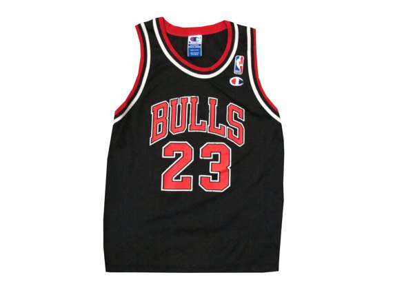 Vintage Michael Jordan Chicago Bulls Black Champion Basketball